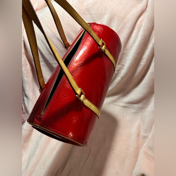 Louis Vuitton Vernis Bedford Hand Bag Purse Red Satchel Authentic - Picture 15 of 17